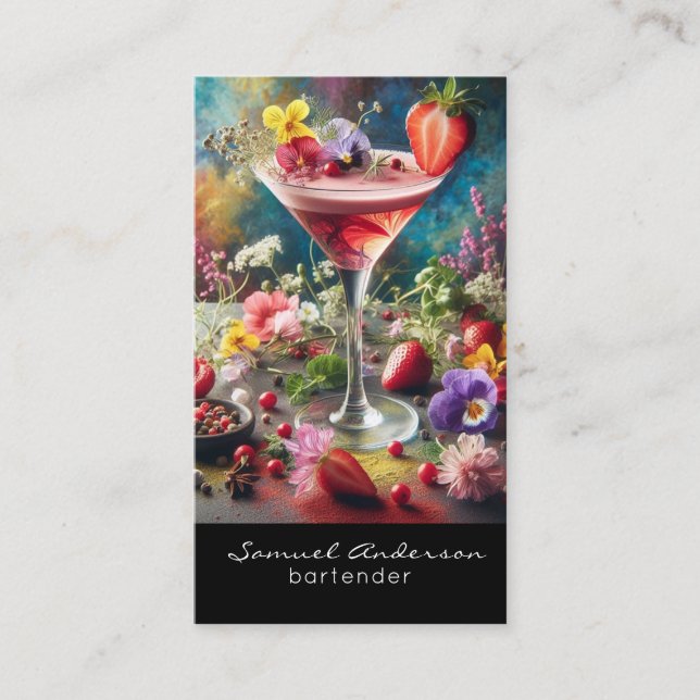 Tarjetas de Presentación para Bartenders (Anverso)