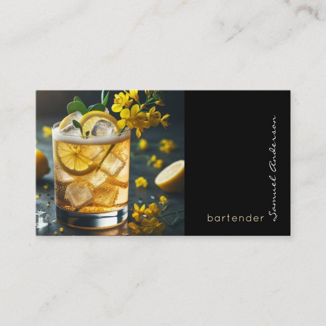 Tarjetas de presentación para bartenders (Anverso)