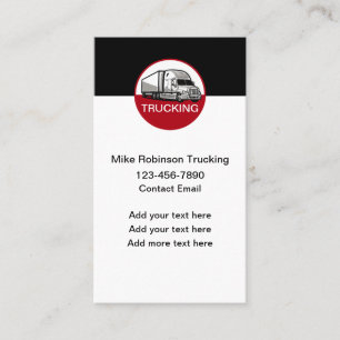Tarjetas de presentación para camioneros de transp