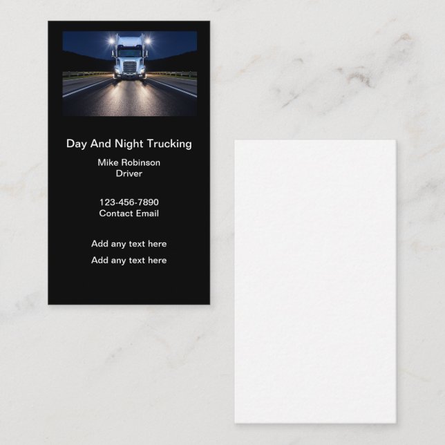 Tarjetas de presentación para camioneros y mecánic (Anverso / Reverso)