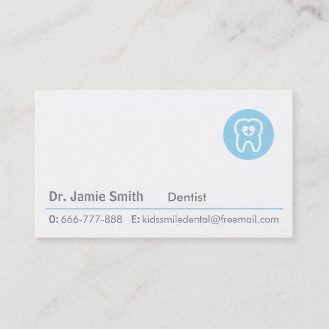Tarjetas de presentación para dentistas de corazón (Anverso)