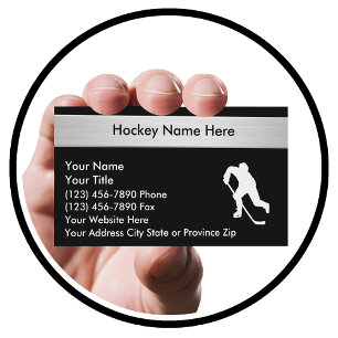 Tarjetas de presentación para deportes de hockey
