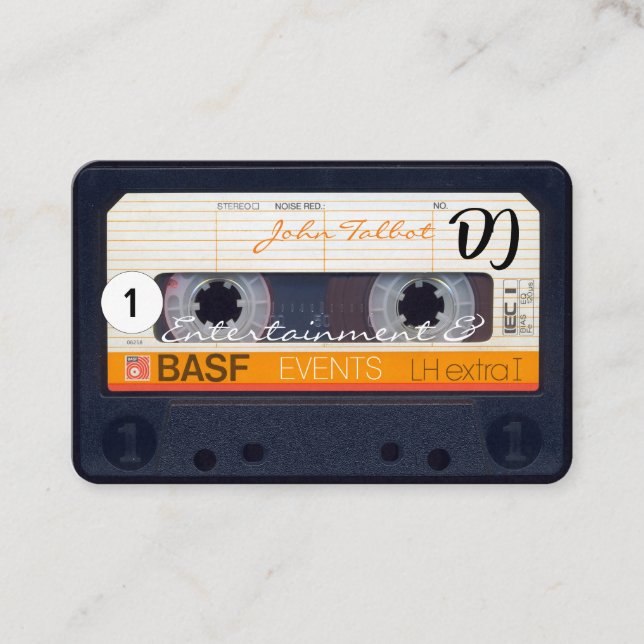 Tarjetas de presentación para DJ Retro Audiotape C (Anverso)