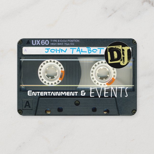 Tarjetas de presentación para DJ Retro T6 Audiotap (Anverso)
