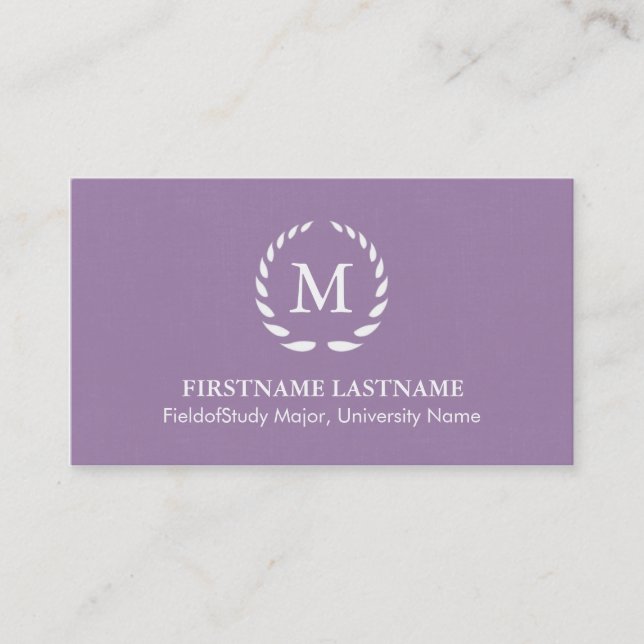 Tarjetas de presentación para estudiantes elegante (Anverso)