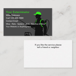 Tarjetas de presentación para exterminador moderno
