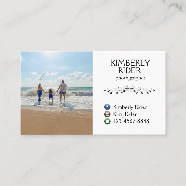 Tarjetas de presentación para fotógrafos (Anverso)