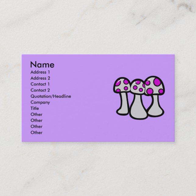 Tarjetas de presentación para hongos venenosos (Anverso)