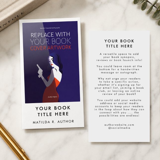 Tarjetas de presentación para la promoción del lan (Custom author business cards with book cover artwork for signings, launches, and reader events)
