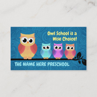 Tarjetas de presentación para lechuzas preescolare