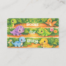 Tarjetas de presentación para libros de dinosaurio