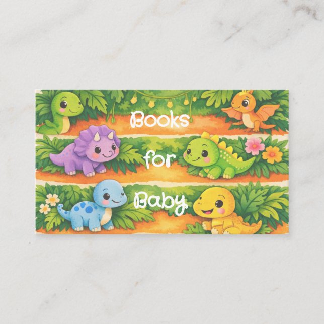 Tarjetas de presentación para libros de dinosaurio (Anverso)