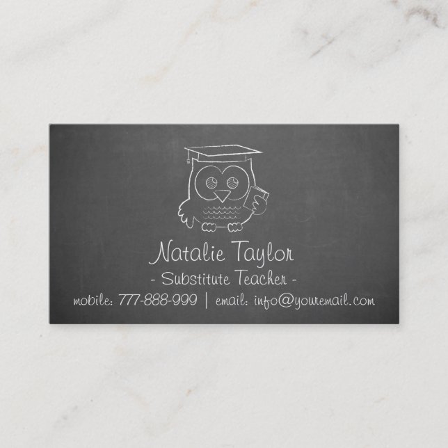 Tarjetas de presentación para maestros sustitutos  (Anverso)