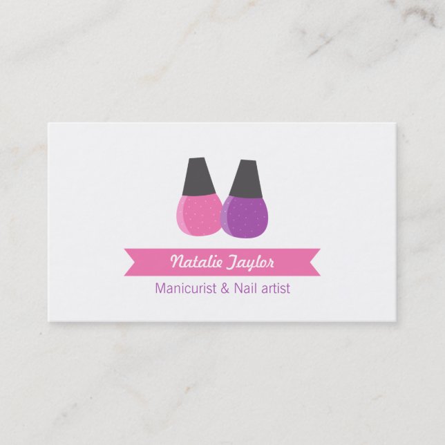 Tarjetas de presentación para manicuristas artista (Anverso)