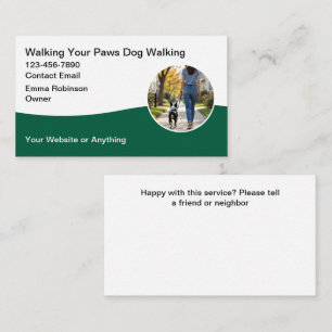 Tarjetas de presentación para negocio de paseo de 