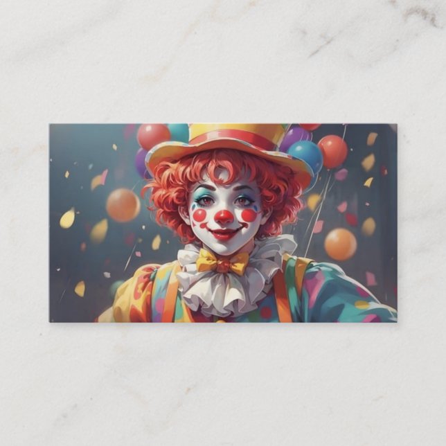Tarjetas de Presentación para Payasos de Fiestas d (Anverso)