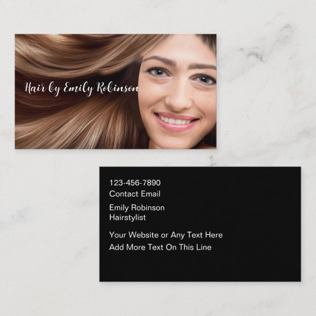 Tarjetas de presentación para peluquería de moda s (Anverso / Reverso)