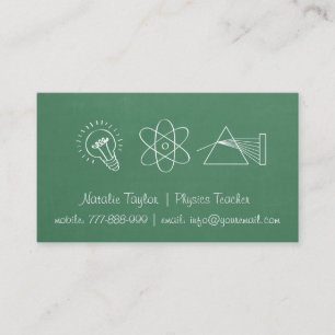 Tarjetas de presentación para profesores de física
