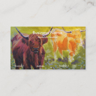 Tarjetas de presentación para vacas de la región m