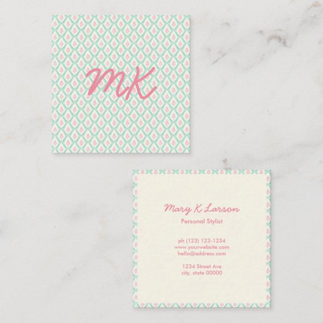 Tarjetas de presentación pastel femeninas (Anverso / Reverso)