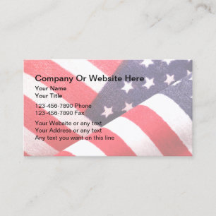 Tarjetas de presentación patrióticas americanas