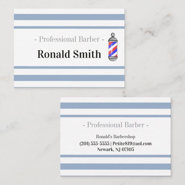 Tarjetas de Presentación, Peluquería Barber Blue S (Anverso / Reverso)