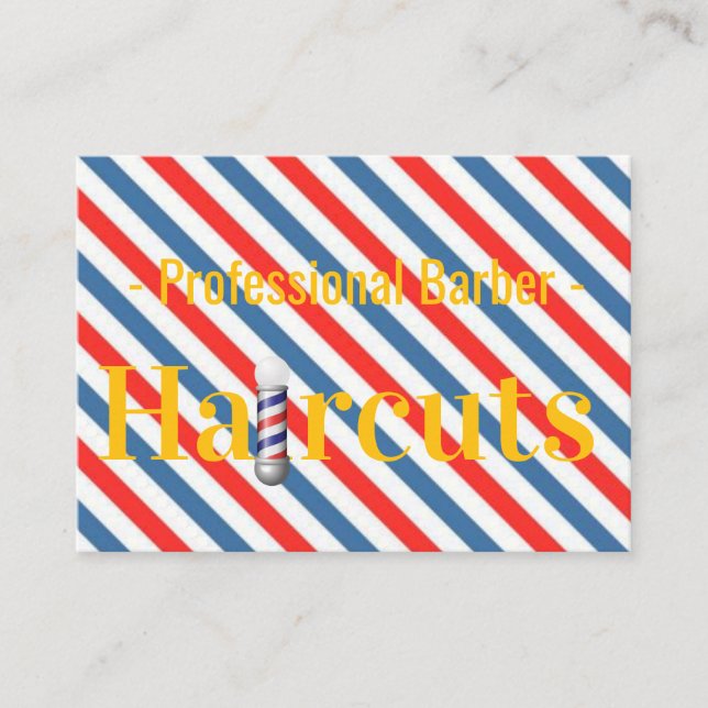 Tarjetas de Presentación, Peluquería Blue Stripe B (Anverso)