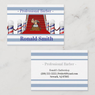 Tarjetas de Presentación, Peluquería Blue Stripe B