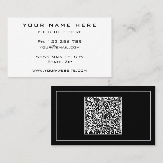 Tarjetas de presentación personalizadas con código (Anverso / Reverso)