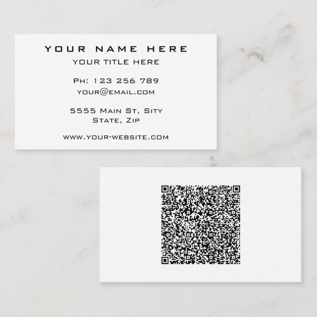 Tarjetas de Presentación Personalizadas con Código (Anverso / Reverso)