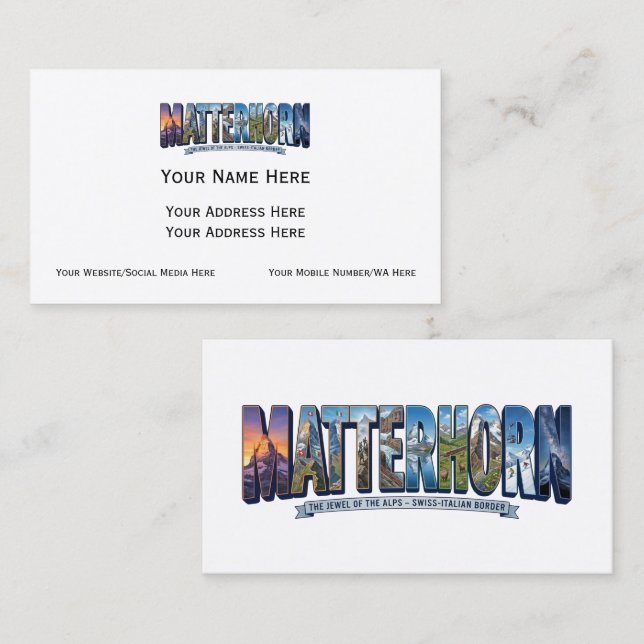 Tarjetas de presentación personalizadas Matterhorn (Anverso / Reverso)