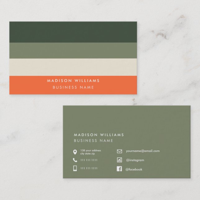 Tarjetas de presentación personalizadas minimalist (Anverso / Reverso)