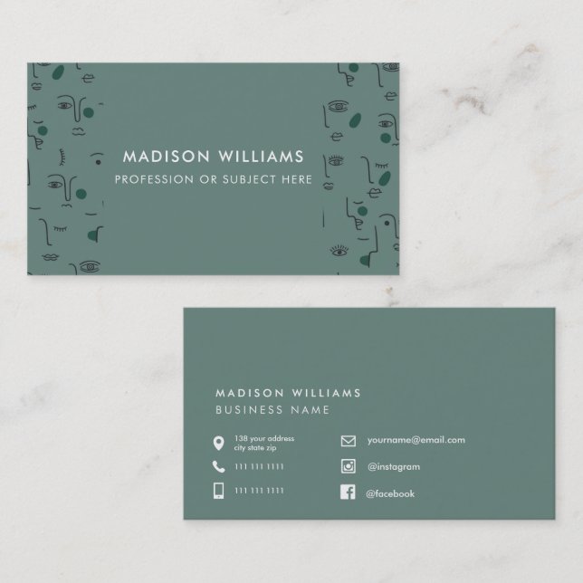 Tarjetas de presentación personalizadas minimalist (Anverso / Reverso)