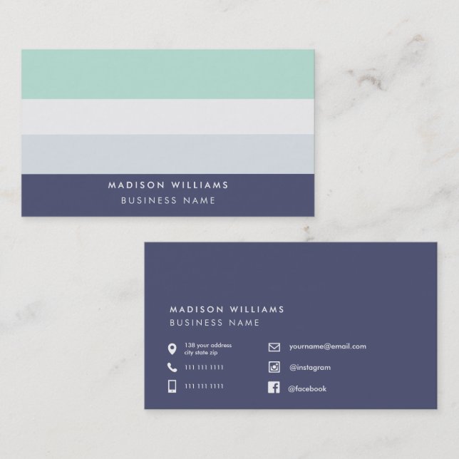 Tarjetas de presentación personalizadas minimalist (Anverso / Reverso)