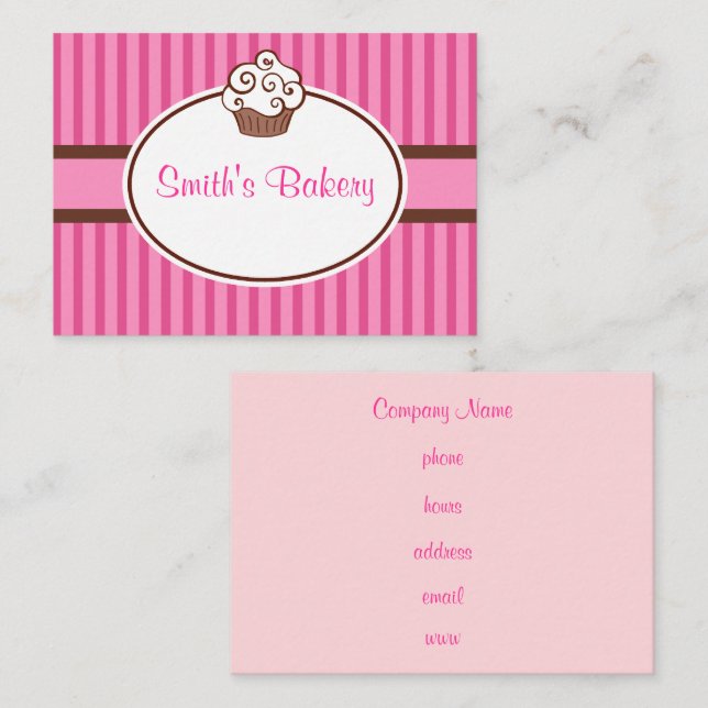Tarjetas de presentación personalizadas para cupca (Anverso / Reverso)