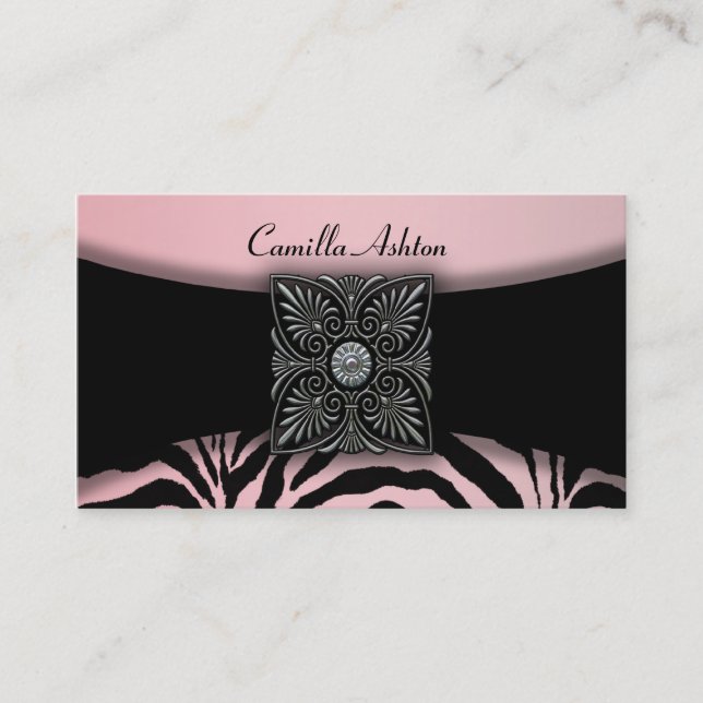 Tarjetas de presentación Pink Zebra (Anverso)