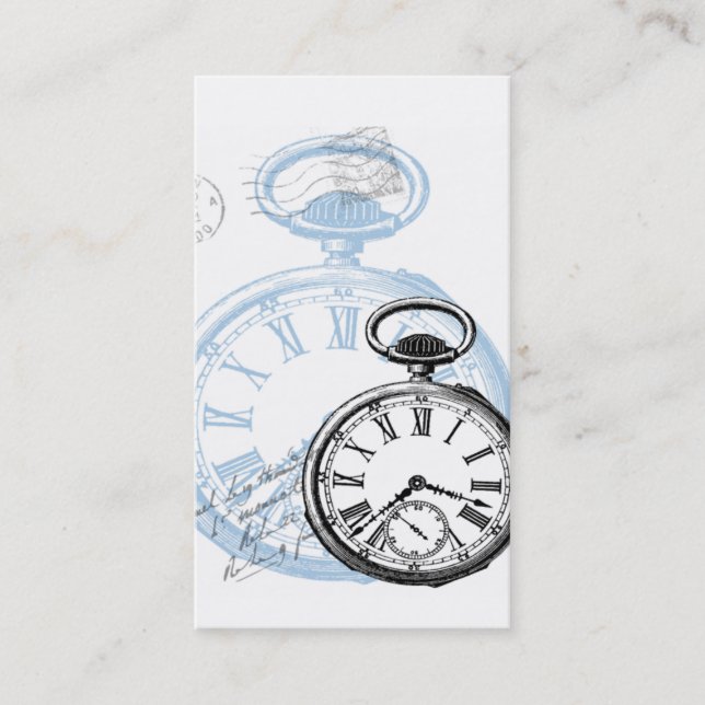 Tarjetas de presentación Pocket Watch Clock (Anverso)