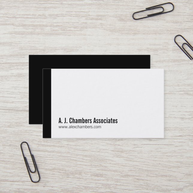 Tarjetas de presentación profesionales negras simp (Anverso/Reverso In Situ)