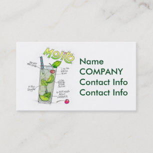 TARJETAS DE PRESENTACIÓN - RECETA DE MOJITO COCTEL