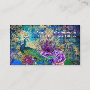 Tarjetas de presentación regias y hermosas de pavo