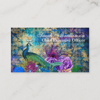 Tarjetas de presentación regias y hermosas de pavo