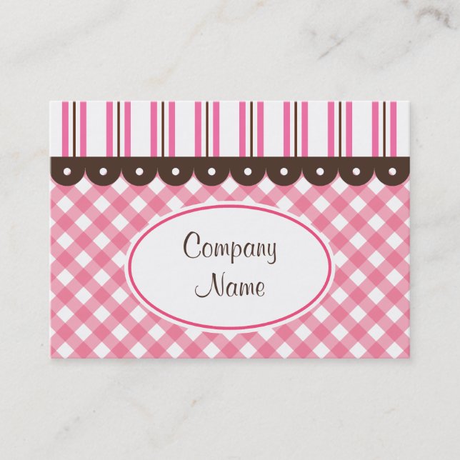 Tarjetas de presentación Retro Gingham (Anverso)