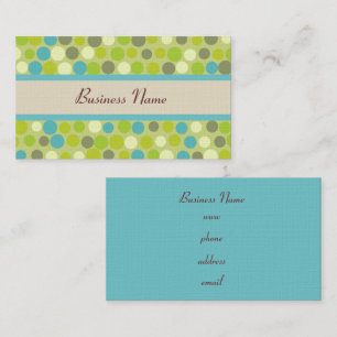 Tarjetas de Presentación Retro Verde con Lunares