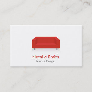 Tarjetas de presentación rojas de diseño de interi
