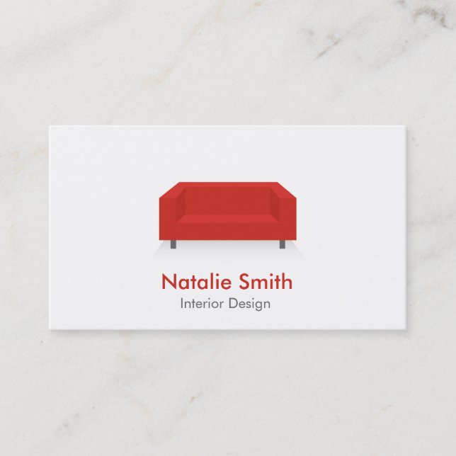 Tarjetas de presentación rojas de diseño de interi (Anverso)