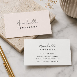 Tarjetas de Presentación Rosadas | Minimalista Ele
