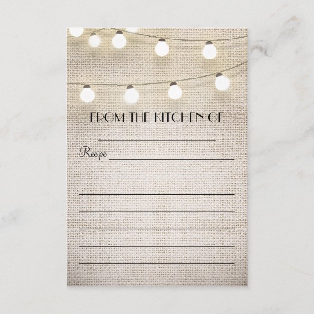 tarjetas de presentación rústica de las luces de c (Anverso)