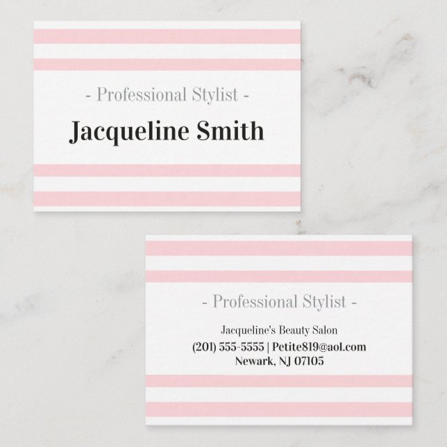 Tarjetas de Presentación, Salón de Belleza Pink St (Anverso / Reverso)