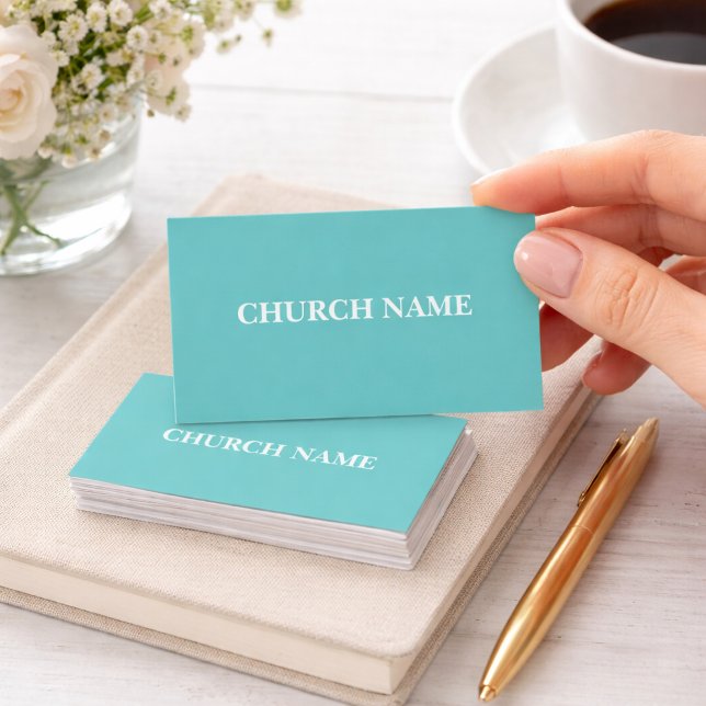 Tarjetas de presentación sencillas de iglesia en a (Subido por el creador)