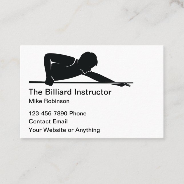 Tarjetas de presentación sencillas para instructor (Anverso)